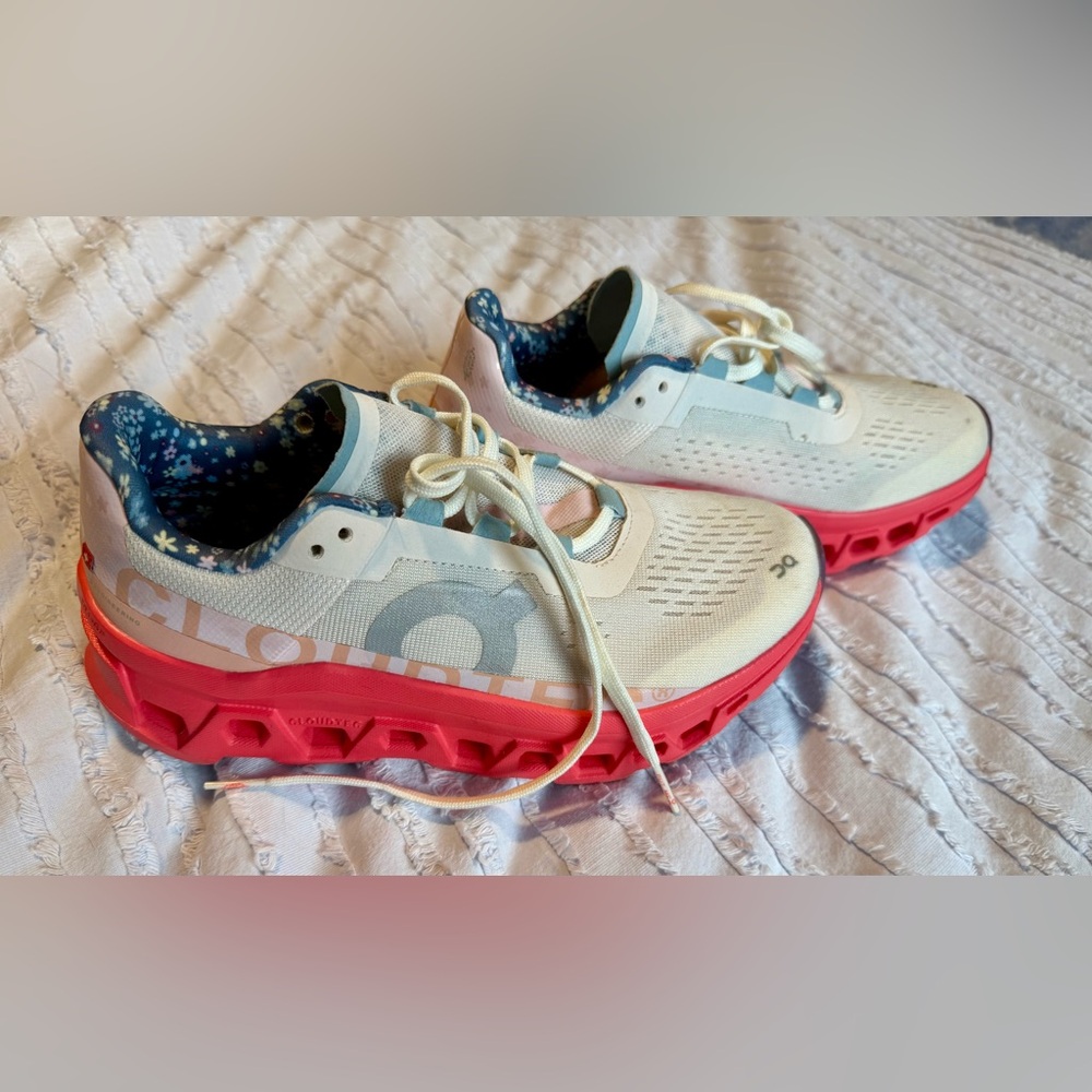 On Running Cloudnova Sail White with Coral Pink Soles Sneakers - Picture 5 of 9